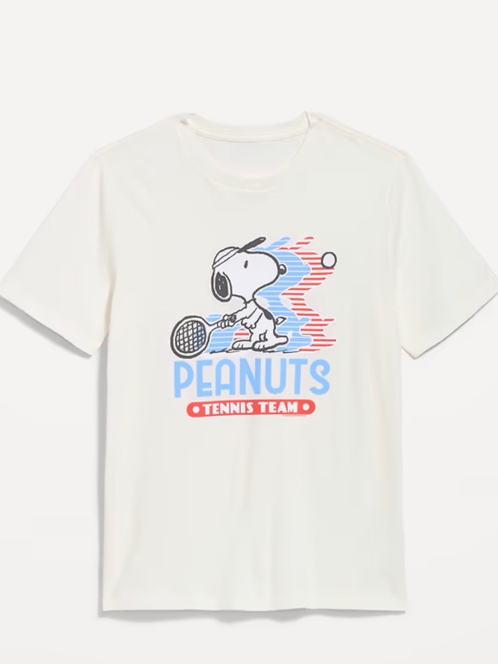 Old Navy White Peanuts Tennis Team Graphic Tee